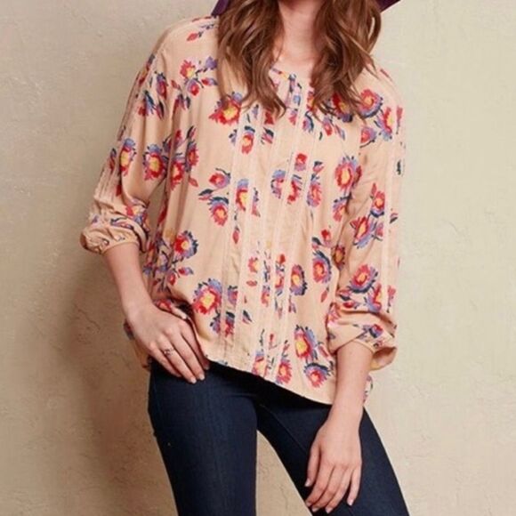 Matilda Jane | Friends Forever Kaia Floral Top Keyhole Neck HTF - Picture 1 of 8